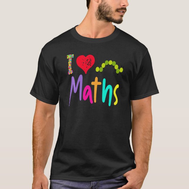 Camiseta Professor de Matemática Eu Amo Matemática Lagarta  (Frente)