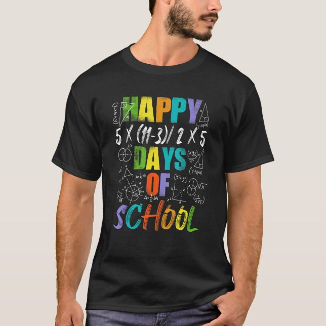 Camiseta Professor de Matemática Feliz 100º Dia das Equaçõe (Frente)