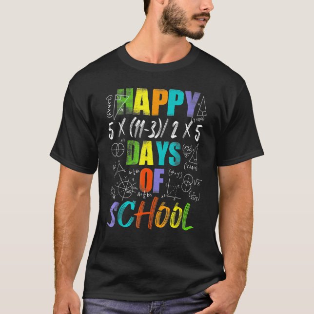 Camiseta Professor De Matemática Feliz 100º Dia De Equações (Frente)