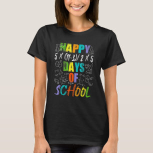 Camiseta Professor de Matemática Feliz 100º Dia de Equações