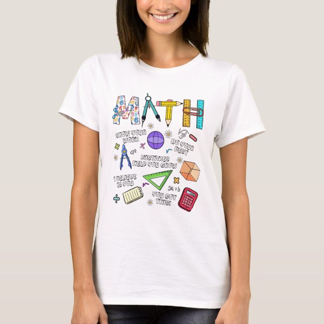 Camiseta Professor de Matemática Fofo Aluno De Volta à Esco (Frente)