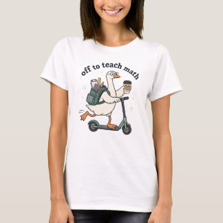 Camiseta Professor de Matemática Ganso Engraçado Vai Ensina