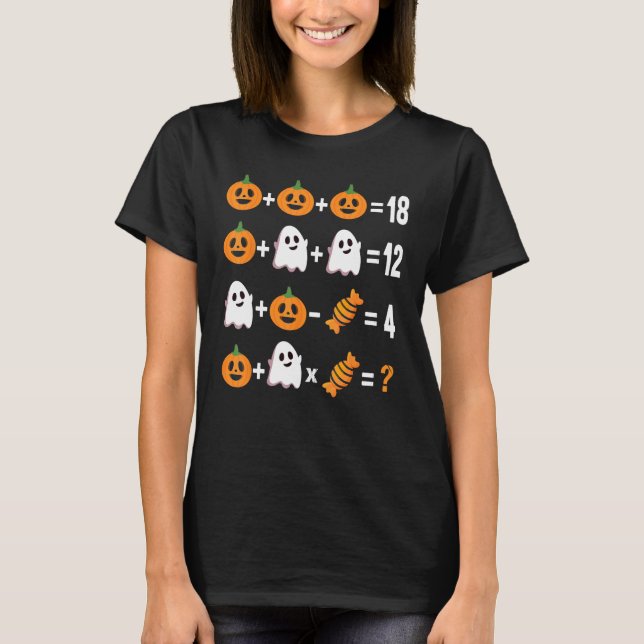 Camiseta Professor de Matemática Halloween Ordem de Operaçõ (Frente)