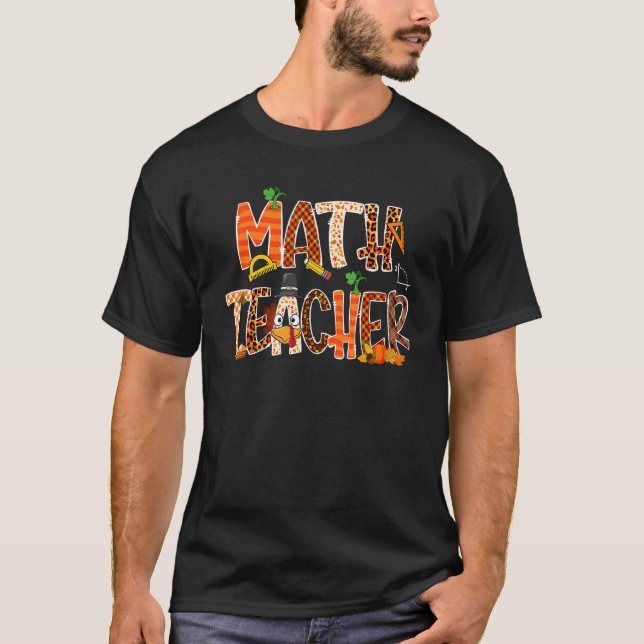Camiseta Professor de Matemática Leopard Pumpkin Homens de  (Frente)