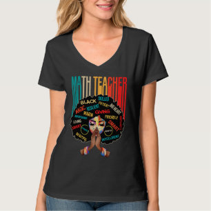 Camiseta Professor de Matemática Negro Afro Amor Melanina A