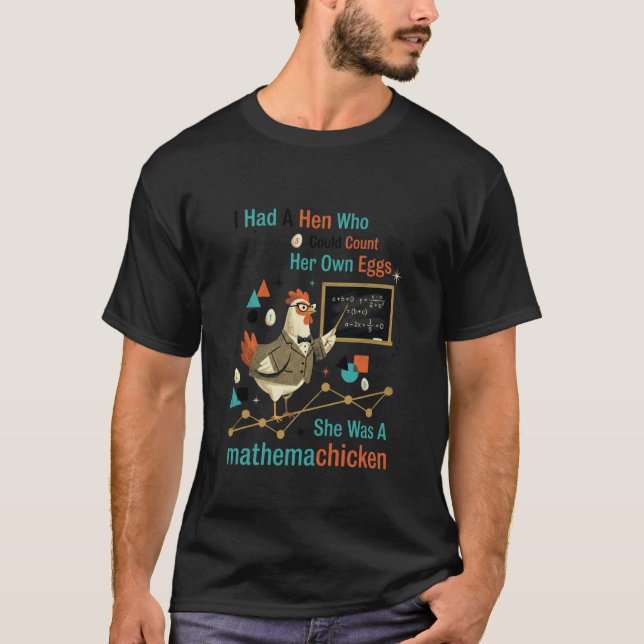 Camiseta Professor de Matemática Pun Mathemachicken Piada d (Frente)