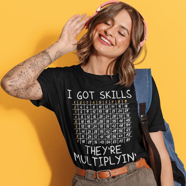 Camiseta Professor de Matemática tem habilidades múltiplas (Criador carregado)