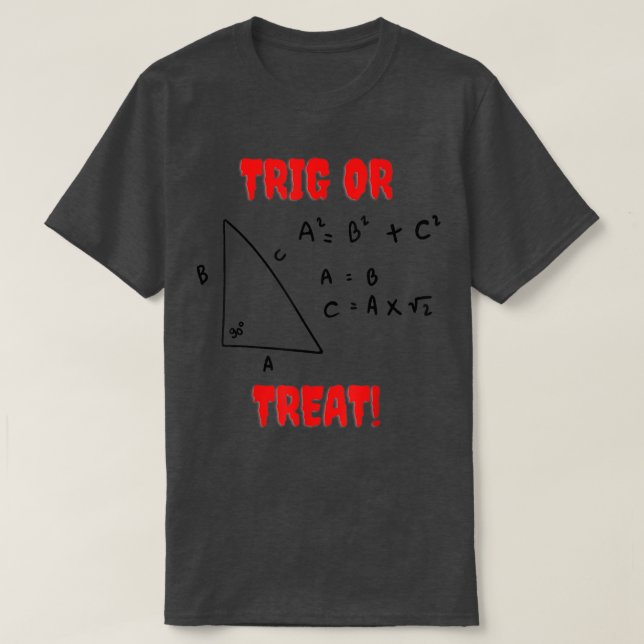 Camiseta Professor de Matemática Trig de Halloween ou Trata (Frente do Design)
