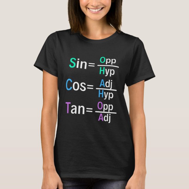 Camiseta Professor de Matemática Trigonometria SOH CAH TOA  (Frente)