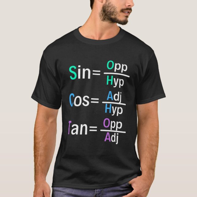 Camiseta Professor de Matemática Trigonometria SOH CAH TOA  (Frente)