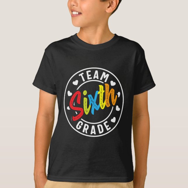 Camiseta Professor De Meninas Do Sexto Ano De Volta À Escol (Frente)