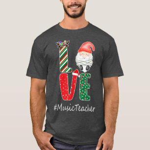 Camiseta Professor de Música AMA Natal Pajama Funny Gnomo S