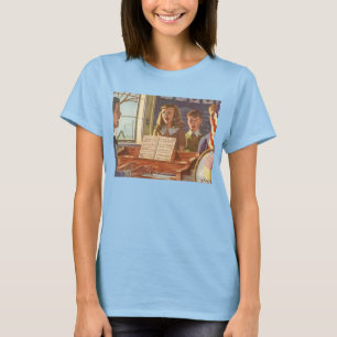 Camiseta Professor de Música Antiga Ensinando Alunos a Cant