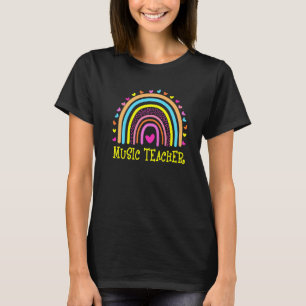 Camiseta Professor de Música Arco-íris Fofo Materiais de Vo