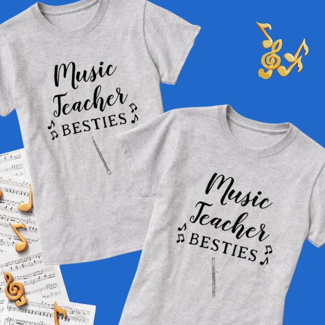 Camiseta Professor de Música Besties Bassoon Melhor Amigo (Criador carregado)