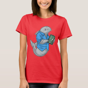 Camiseta Professor de música de golfinhos notas musicais