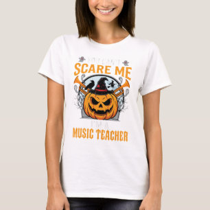 Camiseta Professor de Música de Halloween Abóbora Assustado