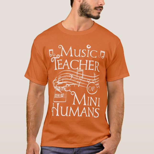 Camiseta Professor de música de mini amigos humanos (Frente)