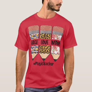 Camiseta Professor De Música De Volta À Escola Ensinar Amor