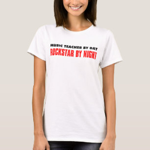 Camiseta Professor de música em a noite de Rockstar do dia