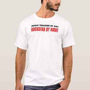 Camiseta Professor de música em a noite de Rockstar do dia