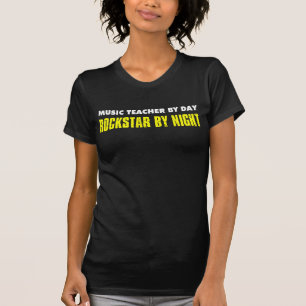 Camiseta Professor de música em a noite de Rockstar do dia