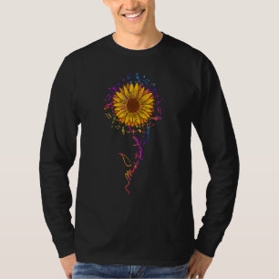 Camiseta Professor de Música Girassol Notas Musicais Tie Dy