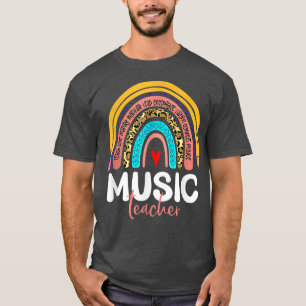 Camiseta Professor De Música Leopard Rainbow Volta À Música