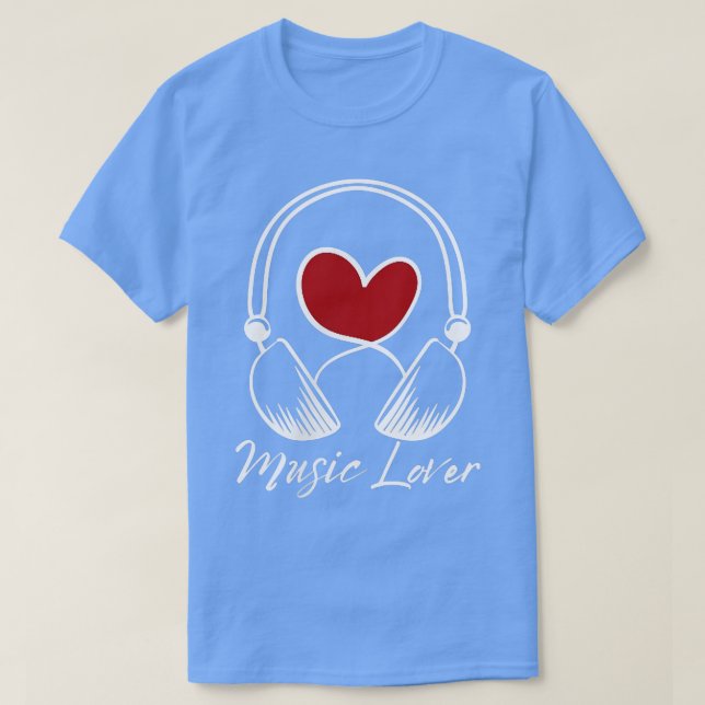 Camiseta Professor de Música - Lover I Fones de ouvido de M (Frente do Design)