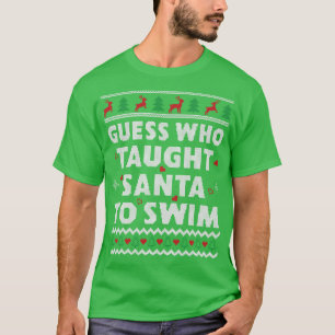 Camiseta Professor de Natação de natação Nadando no Natal F