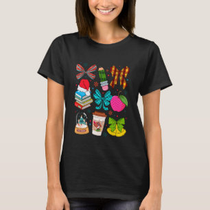 Camiseta Professor de Natal com Laço Retro Plaid de Búfalo