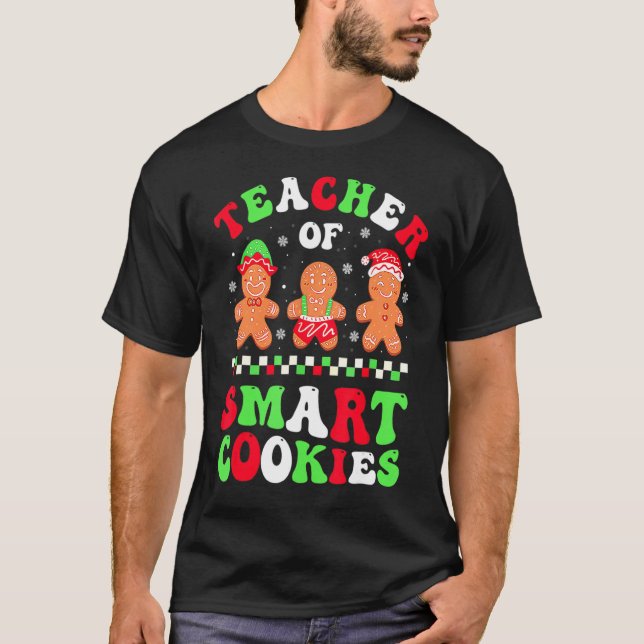 Camiseta Professor De Natal De Biscoitos Inteligentes Pão D (Frente)