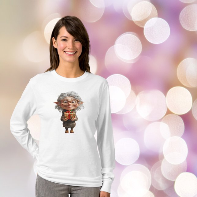 Camiseta Professor de Natal Elf Tee Feminina (Criador carregado)