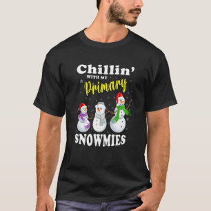Camiseta Professor de Natal Fofo Relaxando Com Meus Sno Pri
