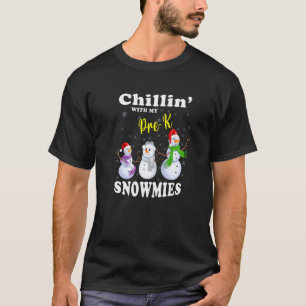 Camiseta Professor de Natal Fofo Relaxando Com Minha Pré K