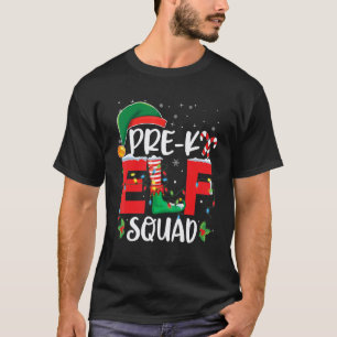Camiseta Professor de Natal Pré K Elfo Esquadra Combinando