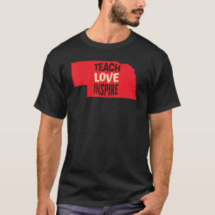 Camiseta Professor de Nebraska Teach, Love, Inspire