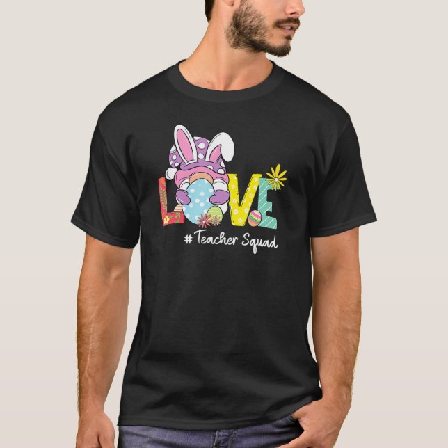 Camiseta Professor de Páscoa de amor Gnomos Bunny Eggs Prof (Frente)