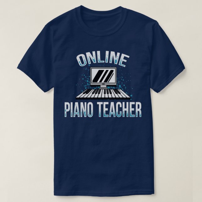 Camiseta Professor de Piano Online de Aprendizado Virtual (Frente do Design)
