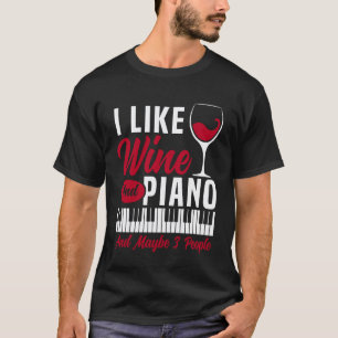 Camiseta Professor de Piano Pianista Vinho Eu Gosto de Vinh