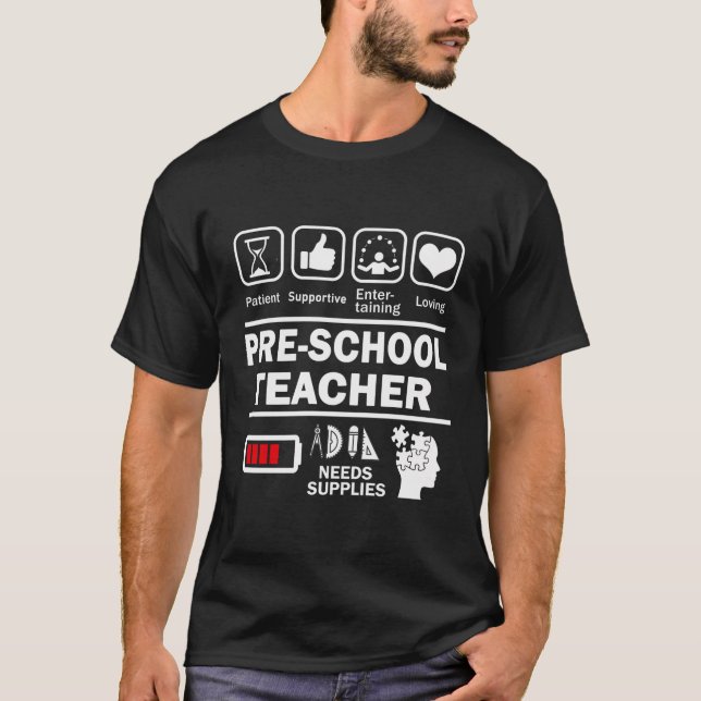 Camiseta Professor De Pré-Ensino Para Educadores De Ensino  (Frente)