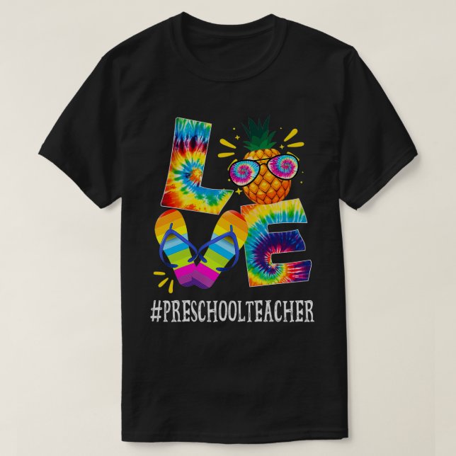 Camiseta Professor de pré-escola Adorava abacaxi Verão de f (Frente do Design)