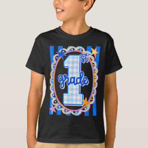 Camiseta Professor de primeiro ano listrado retrô 1º ano vo