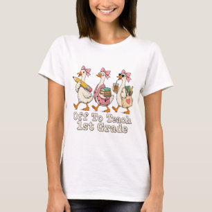 Camiseta Professor de Primeiro Ano Pronto para Ensinar a 1ª