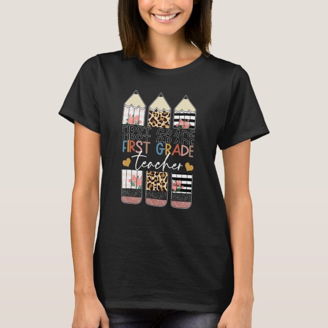 Camiseta Professor De Primeiro Grau 1 ruas De Volta À Escol (Frente)