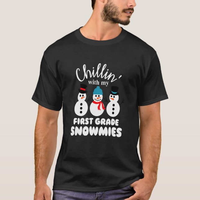 Camiseta Professor de primeiro grau Chillin com minhas neve (Frente)
