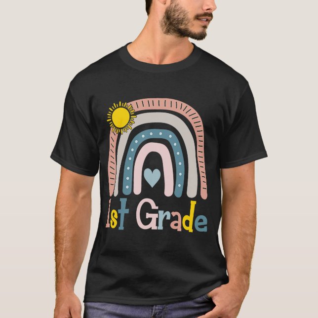 Camiseta Professor De Primeiro Grau E Estudante Boho Rainbo (Frente)