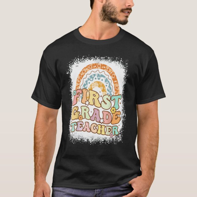 Camiseta Professor de primeiro grau Professor Retro Groovy  (Frente)