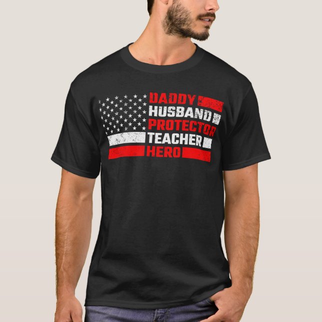 Camiseta Professor de proteção para marido Pai Hero (Frente)