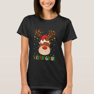 Camiseta Professor de Santa Hat, Reindeer, Xadrez de segund